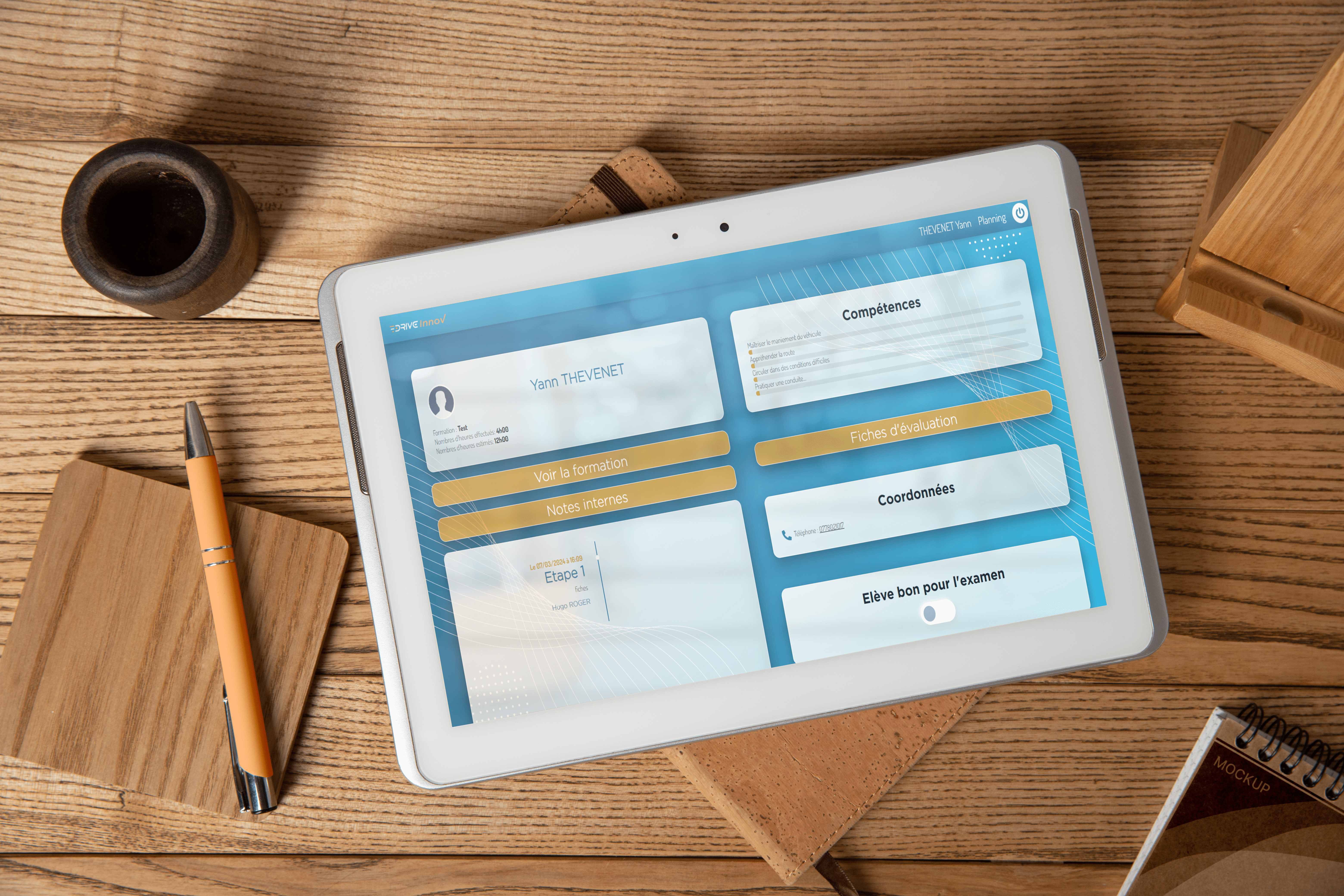 app enseignant 2 mokkup- Drive Innov